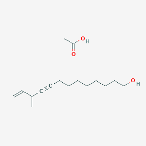 molecular formula C16H28O3 B14462307 Acetic acid;11-methyltridec-12-en-9-yn-1-ol CAS No. 66182-06-7