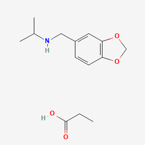 molecular formula C14H21NO4 B14462345 1,3-Benzodioxole-5-methanamine, N-(1-methylethyl)-, propanoate (salt) CAS No. 72156-40-2