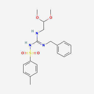 molecular formula C19H25N3O4S B14462362 Benzenesulfonamide, (((2,2-dimethoxyethyl)amino)((phenylmethyl)amino)methylene)-4-methyl- CAS No. 71795-27-2
