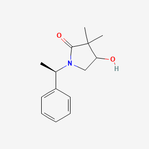 molecular formula C14H19NO2 B1446240 4-Hydroxy-3,3-dimethyl-1-((R)-1-phenylethyl)pyrrolidin-2-one CAS No. 1788065-51-9