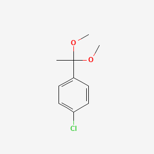molecular formula C10H13ClO2 B14462404 Benzene, 1-chloro-4-(1,1-dimethoxyethyl)- CAS No. 72360-69-1