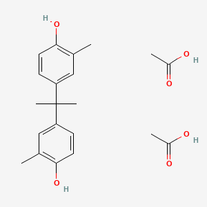 molecular formula C21H28O6 B14462406 Acetic acid;4-[2-(4-hydroxy-3-methylphenyl)propan-2-yl]-2-methylphenol CAS No. 67298-07-1