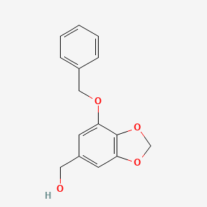 molecular formula C15H14O4 B1446241 (7-苄氧基-苯并[1,3]二噁唑-5-基)-甲醇 CAS No. 221177-67-9