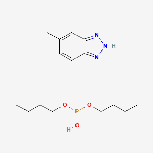 molecular formula C8H19O3P.C7H7N3<br>C15H26N3O3P B14462413 Dibutyl hydrogen phosphonate, tolyltriazole salt CAS No. 67845-60-7