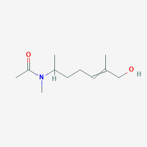 molecular formula C11H21NO2 B14462506 N-(7-Hydroxy-6-methylhept-5-en-2-yl)-N-methylacetamide CAS No. 65783-52-0