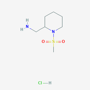 molecular formula C7H17ClN2O2S B1446251 (1-Methanesulfonylpiperidin-2-yl)methanamine hydrochloride CAS No. 1091613-74-9