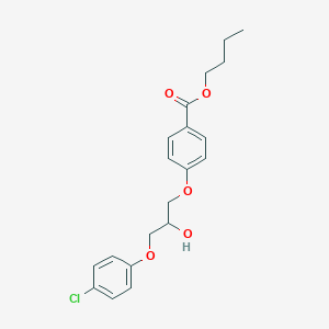 molecular formula C20H23ClO5 B14462517 Butyl 4-[3-(4-chlorophenoxy)-2-hydroxypropoxy]benzoate CAS No. 66412-32-6