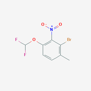 molecular formula C8H6BrF2NO3 B1446252 2-Bromo-4-difluoromethoxy-3-nitrotoluene CAS No. 1805592-41-9