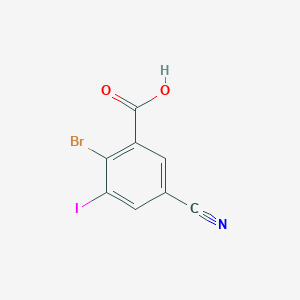 molecular formula C8H3BrINO2 B1446254 2-Bromo-5-cyano-3-iodobenzoic acid CAS No. 1805016-78-7