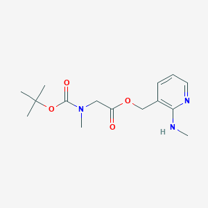 molecular formula C15H23N3O4 B1446259 (2-(Methylamino)pyridin-3-yl)methyl 2-((tert-butoxycarbonyl)(methyl)amino)acetate CAS No. 1180002-01-0