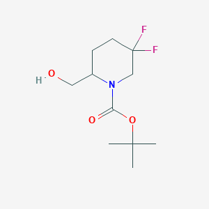 molecular formula C11H19F2NO3 B1446261 tert-Butyl 5,5-difluoro-2-(hydroxymethyl)piperidine-1-carboxylate CAS No. 1255666-39-7