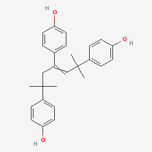 molecular formula C27H30O3 B14462644 4,4',4''-(2,6-Dimethylhept-3-ene-2,4,6-triyl)triphenol CAS No. 71856-10-5