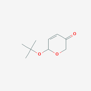 molecular formula C9H14O3 B14462661 2H-Pyran-3(6H)-one, 6-(1,1-dimethylethoxy)- CAS No. 71443-31-7