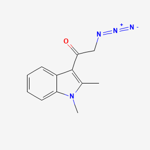 molecular formula C12H12N4O B1446267 2-叠氮基-1-(1,2-二甲基-1H-吲哚-3-基)乙酮 CAS No. 1858251-88-3