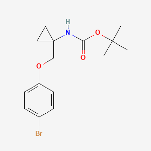 molecular formula C15H20BrNO3 B1446269 tert-butyl N-[1-[(4-bromophenoxy)methyl]cyclopropyl]carbamate CAS No. 1505516-07-3
