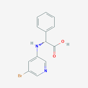 molecular formula C13H11BrN2O2 B1446270 (R)-2-((5-bromopyridin-3-yl)amino)-2-phenylacetic acid CAS No. 1569320-29-1