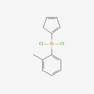molecular formula C12H12Cl2Si B14462728 Dichloro(cyclopenta-1,3-dien-1-yl)(2-methylphenyl)silane CAS No. 67124-24-7