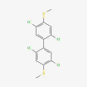 molecular formula C14H10Cl4S2 B14462744 1,1'-Biphenyl, 2,2',5,5'-tetrachloro-4,4'-bis(methylthio)- CAS No. 69797-50-8