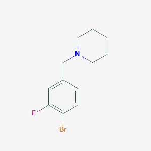 molecular formula C12H15BrFN B1446276 1-[(4-Bromo-3-fluorophenyl)methyl]piperidine CAS No. 1895990-45-0