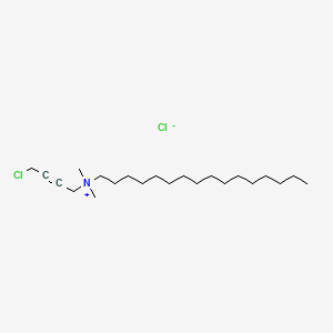 molecular formula C22H43Cl2N B14462763 Dimethylhexadecyl(4-chloro-2-butynyl)ammonium chloride CAS No. 73663-98-6