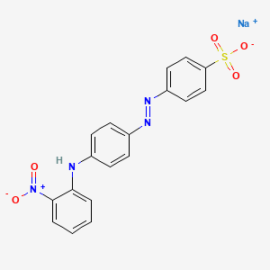 molecular formula C18H13N4NaO5S B14462787 Benzenesulfonic acid, 4-[[4-[(2-nitrophenyl)amino]phenyl]azo]-, monosodium salt CAS No. 66214-46-8