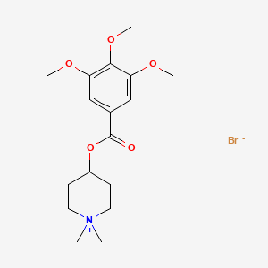 molecular formula C17H26BrNO5 B14462809 Piperidinium, 1,1-dimethyl-4-hydroxy-, bromide, 3,4,5-trimethoxybenzoate CAS No. 73771-89-8