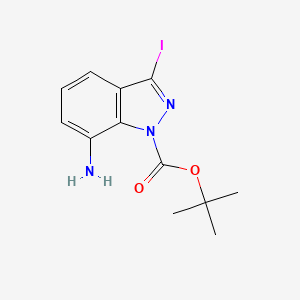 molecular formula C12H14IN3O2 B1446286 tert-Butyl 7-amino-3-iodo-1H-indazole-1-carboxylate CAS No. 1337882-56-0