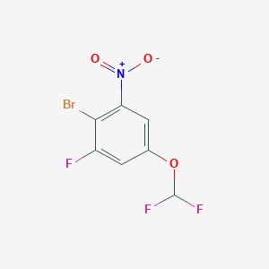 molecular formula C7H3BrF3NO3 B1446288 1-Bromo-4-difluoromethoxy-2-fluoro-6-nitrobenzene CAS No. 1804910-29-9