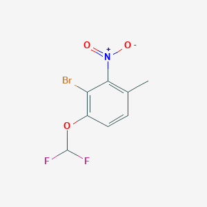 molecular formula C8H6BrF2NO3 B1446289 3-Bromo-4-difluoromethoxy-2-nitrotoluene CAS No. 1807116-53-5