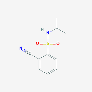 molecular formula C10H12N2O2S B14462894 Benzenesulfonamide, 2-cyano-N-(1-methylethyl)- CAS No. 69360-13-0