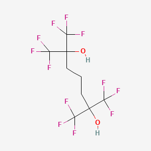 molecular formula C9H8F12O2 B14462937 1,1,1,7,7,7-Hexafluoro-2,6-bis(trifluoromethyl)heptane-2,6-diol CAS No. 66068-04-0