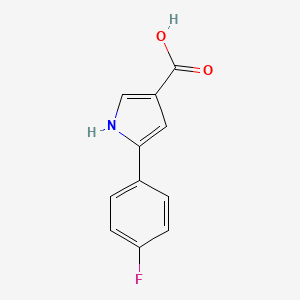 molecular formula C11H8FNO2 B1446294 5-(4-Fluorophenyl)-1H-pyrrole-3-carboxylic acid CAS No. 250213-76-4