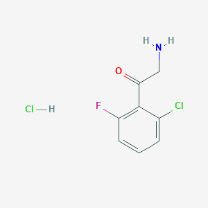 molecular formula C8H8Cl2FNO B1446295 2-Amino-1-(2-chloro-6-fluorophenyl)ethan-1-one hydrochloride CAS No. 1909317-00-5