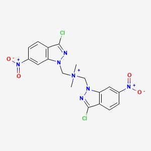 molecular formula C18H16Cl2N7O4+ B14462953 Bis[(3-chloro-6-nitroindazol-1-yl)methyl]-dimethylazanium CAS No. 72334-51-1