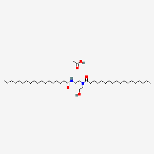molecular formula C42H84N2O5 B14462983 Octadecanamide, N-(2-hydroxyethyl)-N-[2-[(1-oxooctadecyl)amino]ethyl]-, monoacetate (salt) CAS No. 67633-78-7
