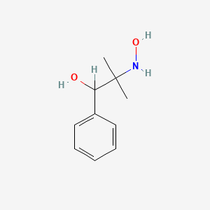molecular formula C10H15NO2 B14462993 Benzenemethanol, alpha-(1-(hydroxyamino)-1-methylethyl)- CAS No. 68385-34-2
