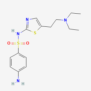 molecular formula C15H22N4O2S2 B14463051 Benzenesulfonamide, 4-amino-N-(5-(2-(diethylamino)ethyl)-2-thiazolyl)- CAS No. 71933-41-0