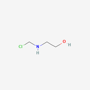 molecular formula C3H8ClNO B14463173 2-[(Chloromethyl)amino]ethan-1-ol CAS No. 73544-92-0