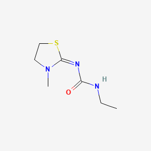 molecular formula C7H13N3OS B14463192 N-Ethyl-N'-(3-methyl-2-thiazolidinylidene)urea CAS No. 73696-65-8