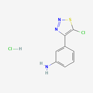 molecular formula C8H7Cl2N3S B1446320 3-(5-Chloro-1,2,3-thiadiazol-4-yl)aniline hydrochloride CAS No. 1909316-42-2
