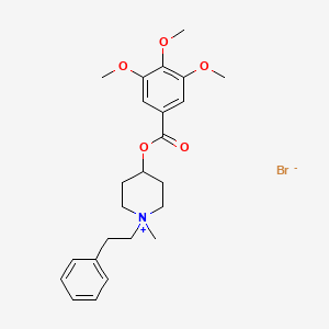 molecular formula C24H32BrNO5 B14463205 Piperidinium, 1-methyl-1-phenethyl-4-(3,4,5-trimethoxybenzoyloxy)-, bromide CAS No. 73771-92-3