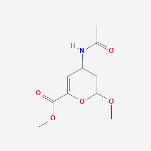 molecular formula C10H15NO5 B14463210 methyl 4-acetamido-2-methoxy-3,4-dihydro-2H-pyran-6-carboxylate CAS No. 69975-45-7