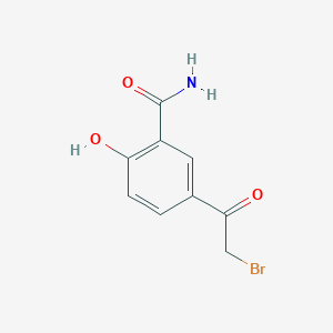 molecular formula C9H8BrNO3 B144633 5-(溴乙酰基)水杨酰胺 CAS No. 73866-23-6