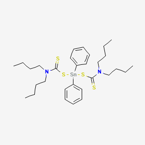 molecular formula C30H46N2S4Sn B14463330 N,N,6-Tributyl-3,3-diphenyl-1,5-bis(sulfanylidene)-2,4-dithia-6-aza-3-stannadecan-1-amine CAS No. 66009-07-2