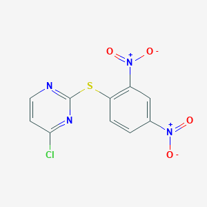 molecular formula C10H5ClN4O4S B14463372 4-Chloro-2-[(2,4-dinitrophenyl)sulfanyl]pyrimidine CAS No. 73768-54-4