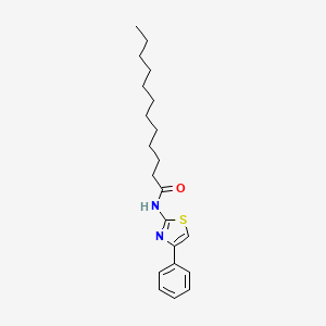 molecular formula C21H30N2OS B14463386 Dodecanamide, N-(4-phenyl-2-thiazolyl)- CAS No. 71576-02-8