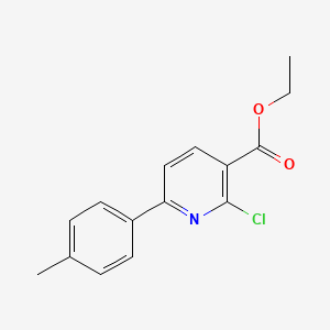 molecular formula C15H14ClNO2 B1446340 Ethyl 2-chloro-6-(4-methylphenyl)nicotinate CAS No. 1993322-27-2