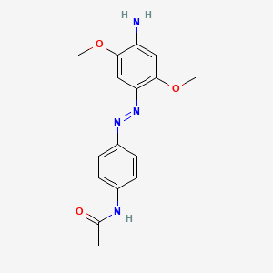 molecular formula C16H18N4O3 B14463404 N-{4-[(E)-(4-Amino-2,5-dimethoxyphenyl)diazenyl]phenyl}acetamide CAS No. 66209-77-6