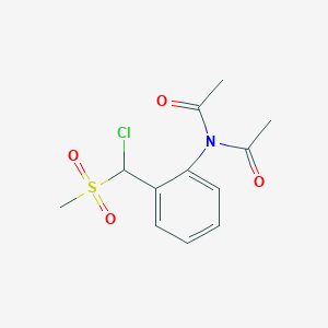 molecular formula C12H14ClNO4S B14463426 N-Acetyl-N-{2-[chloro(methanesulfonyl)methyl]phenyl}acetamide CAS No. 68882-94-0