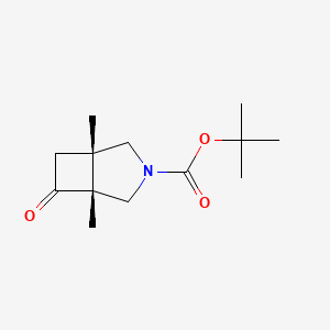 molecular formula C13H21NO3 B1446347 (1S,5R)-tert-butyl 1,5-dimethyl-6-oxo-3-aza-bicyclo[3.2.0]heptane-3-carboxylate CAS No. 1932332-57-4
